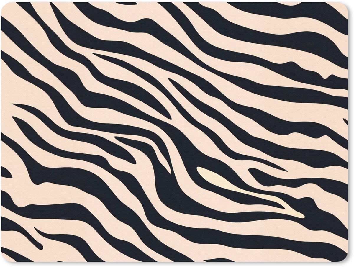 Muismat 23x19 cm - Mousepad Zebraprint - Dynamisch - Roze - Muismatten