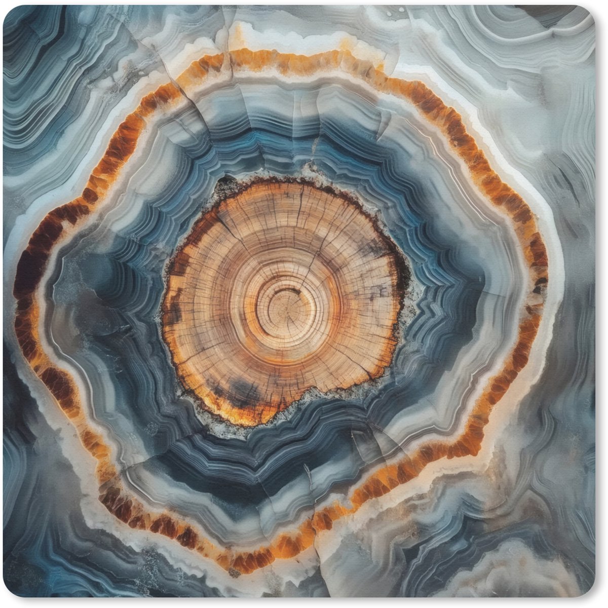 Muismat 20x20 cm - Mousepad Cirkel - Ringen - Steen - Tinten - Muismatten