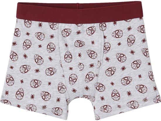 Grijze Spiderman boxershort met all-over Spiderman-print.