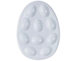 Eierschaal wit aardewerk voor 10 eieren