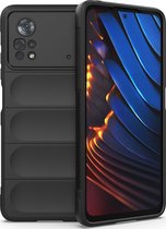 Mobigear Hoesje geschikt voor POCO X4 Pro 5G Telefoonhoesje Flexibel TPU | Mobigear Bumpy Backcover | X4 Pro 5G Case | Back Cover - Zwart
