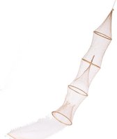 Décoration filet de pêche / piège de pêcheur avec 4 anneaux 120 cm - Accessoires pour la maison maritime - Pièges à poissons