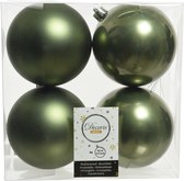 Boules de Boules de Noël Decoris - 4 pièces - synthétiques - vert mousse - 10 cm