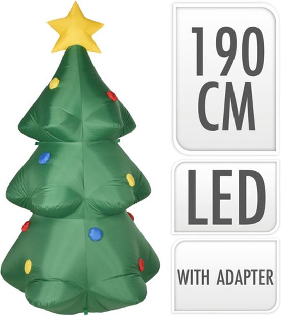 Opblaasbare Kerstboom Inclusief Ledverlichting & Pomp Kerst Groen