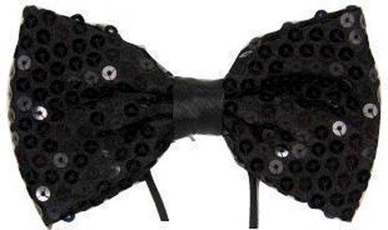Noeud papillon/cravate noir avec paillettes accessoires d'habillage pour  adultes -... | bol