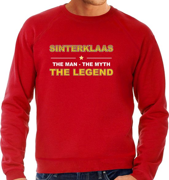 Sinterklaas sweater / outfit / the man / the myth / the legend rood voor heren - Sinterklaaskleding / Sint outfit XXL