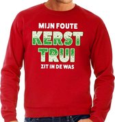 Foute Kersttrui / sweater - Mijn Kerst trui zit in de was- rood voor heren - kerstkleding / kerst outfit L