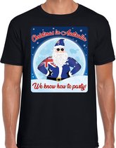 Fout Australie Kerst t-shirt / shirt - Christmas in Australia we know how to party - zwart voor heren - kerstkleding / kerst outfit XL