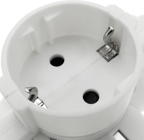 BeMatik - Multiplicateur d'adaptateur triple prise schuko blanc