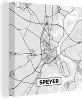 Canvas Schilderij Speyer - Stadskaart - Plattegrond - Duitsland - Kaart - 20x20 cm - Wanddecoratie