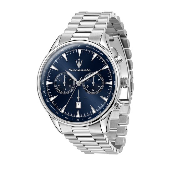 Maserati Heren horloges quartz analoog One Size Zilver Blauw 32020256