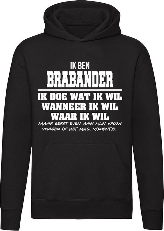 Brabander | verjaardagkado | verjaardag kado | cadeau | grappig | jarig | Brabant | Unisex | Trui | Sweater | Hoodie | Capuchon | Zwart