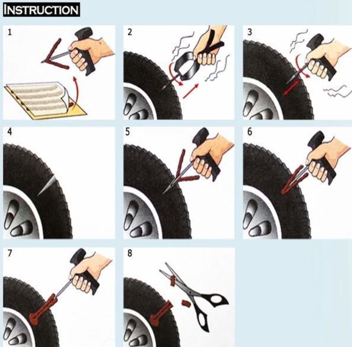 Kit d'ongles de réparation de Liserés pour moto voiture Scooter