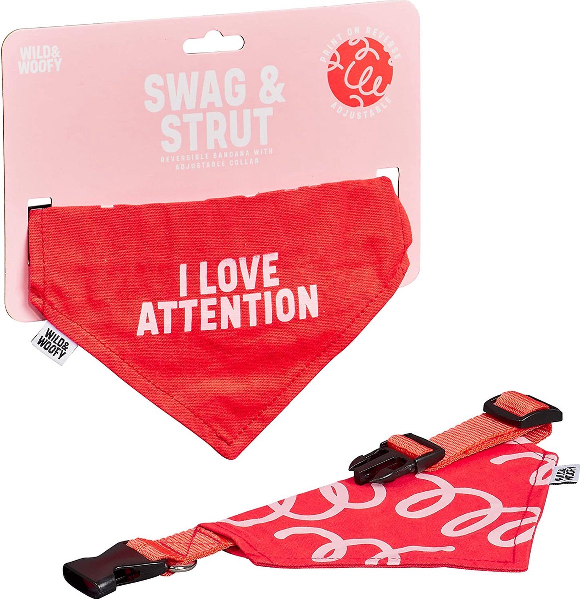 Goedkoopste Wild & Woofy Klikhalsband/bandana Swag & Strut Nylon Rood