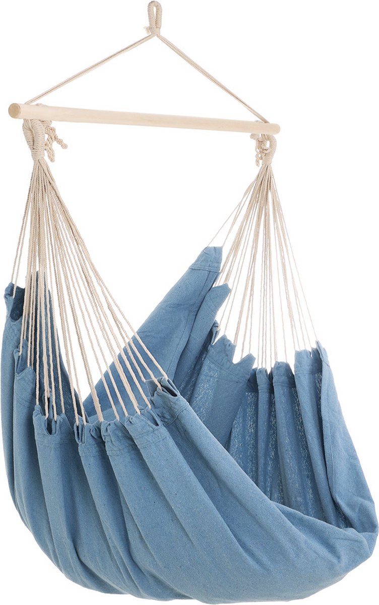 Detex Hangmat – Katoen/Polyester/ Belastbaar tot 150 kg – Blauw