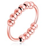 Anneau d'anxiété - Ring de stress - Ring Fidget - Ring d'anxiété pour doigt - Ring pivotant pour femme - Ring Ring Ring - (Acier inoxydable) Or rose - (19,75 mm / Taille 62)