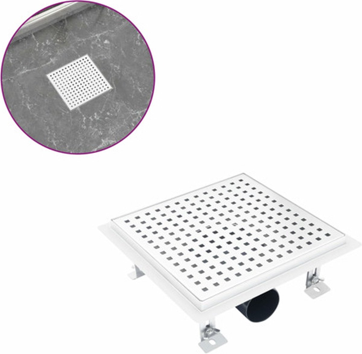 vidaXL - Doucheafvoer - 23x23 - cm - roestvrij - staal