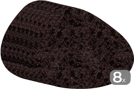 Set de table bio - Napperons bio - Sets de table - Imprimé Granit - Zwart - Motifs - 8 pièces