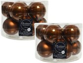 40 x Boules de Noël marron cannelle en verre 6 cm - mat/brillant - Décorations pour sapins de Noël