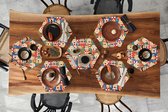 Napperons hexagon - Dessous de verre - Set de table hexagonal - Hooligans - Sport - Motifs - Lot de 8
