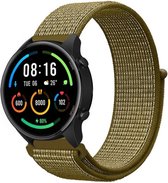 Strap-it Smartwatch bandje nylon - geschikt voor Xiaomi Mi Watch / Xiaomi Watch S1 / Watch S1 Pro / Watch 2 Pro - Active - olijfgroen