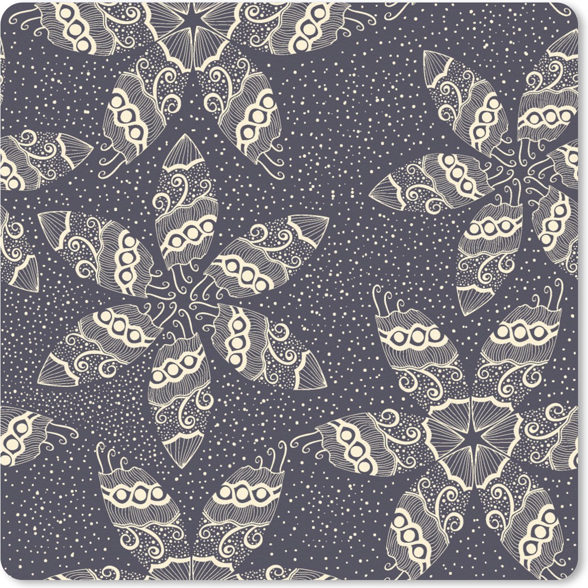Muismat XXL 80x80 cm - Bureau onderlegger - Bureau mat Bloemen - Ster - Sneeuw - Winter - Bureaumat - Gaming mousepad xl - Bureaulegger groot - Computer deskmat - Kerst - Cadeau - Kerstcadeau voor mannen en voor vrouwen