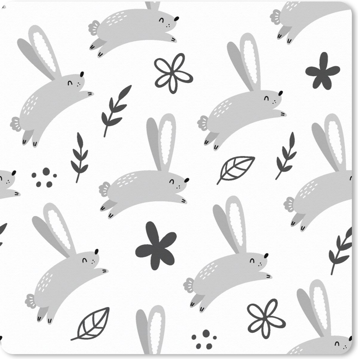 Muismat XXL 50x50 cm - Bureau onderlegger - Bureau mat Haas - Dieren - Patronen - Bureaumat - Gaming mousepad xl - Bureaulegger groot - Computer deskmat
