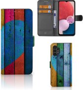 Mobiel Bookcase Geschikt voor Samsung Galaxy A13 (4G) Smartphone Hoesje Wood Heart