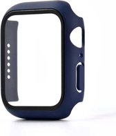Smartphonica Hoesje met glazen screenprotector voor Apple Watch 41mm - Donkerpaars / Glas geschikt voor Apple Watch