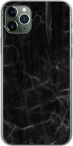 Geschikt voor iPhone 11 Pro Max hoesje - Marmer print - Patronen - Zwart - Siliconen Telefoonhoesje