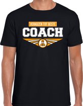 Verkozen tot beste coach t-shirt heren - beroepen / cadeau coach L