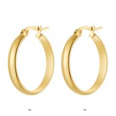 Boucles d' Boucles d'oreilles Twice As Nice en acier inoxydable doré, créoles, 25 mm