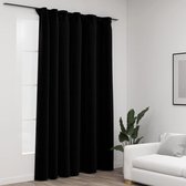 VidaLife Gordijn linnen-look verduisterend met haken 290x245 cm zwart