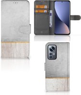 Smartphone Hoesje Xiaomi 12 Pro Magnet Case Cadeau voor Vader Wood Concrete