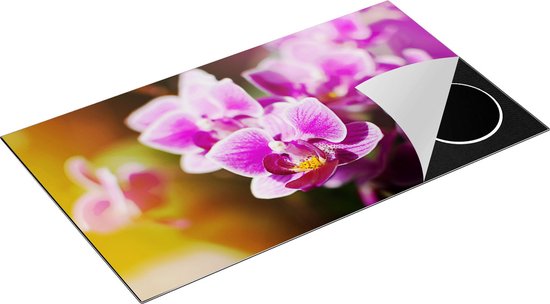 Chefcare Inductie Beschermer Paarse Orchidee Bloemen - 90x50 cm - Afdekplaat Inductie - Kookplaat Beschermer - Inductie Mat