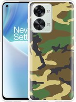OnePlus Nord 2T Hoesje Army Camouflage Green - Designed by Cazy