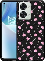 OnePlus Nord 2T Hoesje Zwart Lollipops - Designed by Cazy