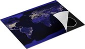 Chefcare Inductie Beschermer Wereldkaart met Licht Observaties - 70x55 cm - Afdekplaat Inductie - Kookplaat Beschermer - Inductie Mat