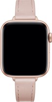 YONO Leer Stretto Bandje geschikt voor Apple Watch Series - Ultra (49mm) - 7 / 8 (45mm) - SE 6 5 4 (44mm) - 3 2 1 (42mm) - Lichtroze
