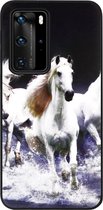 ADEL Siliconen Back Cover Softcase Hoesje Geschikt voor Huawei P40 Pro - Paarden