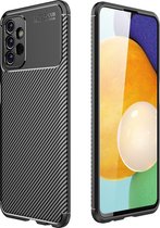 Mobigear Hoesje geschikt voor Samsung Galaxy A13 4G Telefoonhoesje Flexibel TPU | Mobigear Racing Backcover | Galaxy A13 4G Case | Back Cover - Zwart