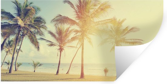 Stickers Stickers muraux - Mer - Palmier - Été - Soleil - Plage - 120x60 cm - Film adhésif