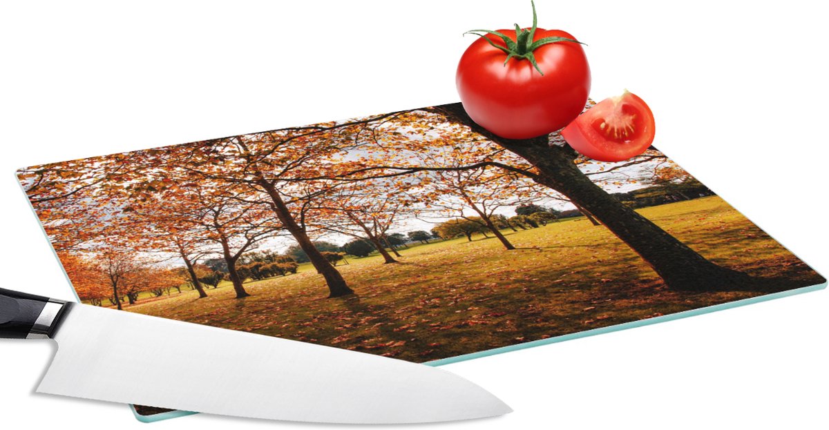 Glazen Snijplank - 28x20 - Herfst - Herfstbladeren - Natuur - Snijplanken Glas