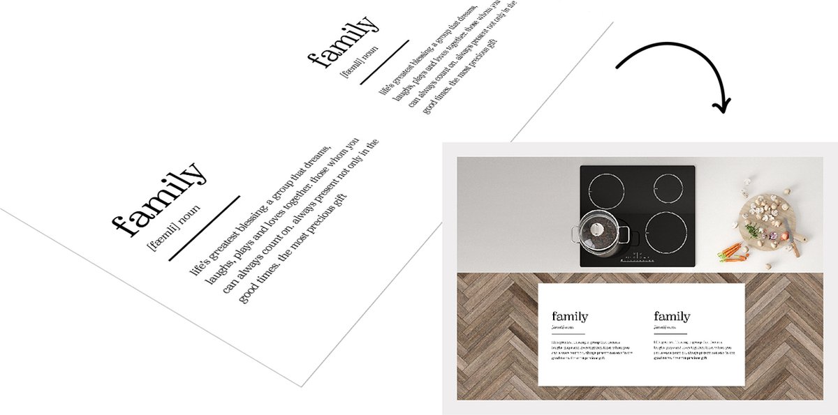 KitchenYeah Keukenloper - Loper keuken - Quotes - Woordenboek - Spreuken - Familie - 120x60 cm - Keukenloper vinyl Multicolor