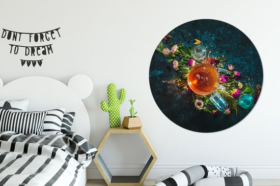 Tisane Assiette en plastique cercle mural ⌀ 120 cm - impression photo sur cercle mural / cercle vivant (décoration murale) XXL / Groot format!