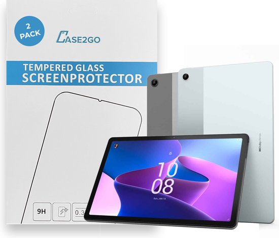 Tablet screenprotector geschikt voor Lenovo tab M10 Plus 3rd Gen - Case-friendly screenprotector - 2 stuks - Tempered Glass - Transparant