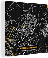 Canvas Schilderij Berkel-Enschot - Plattegrond - Kaart - Goud - Stadskaart - 90x90 cm - Wanddecoratie