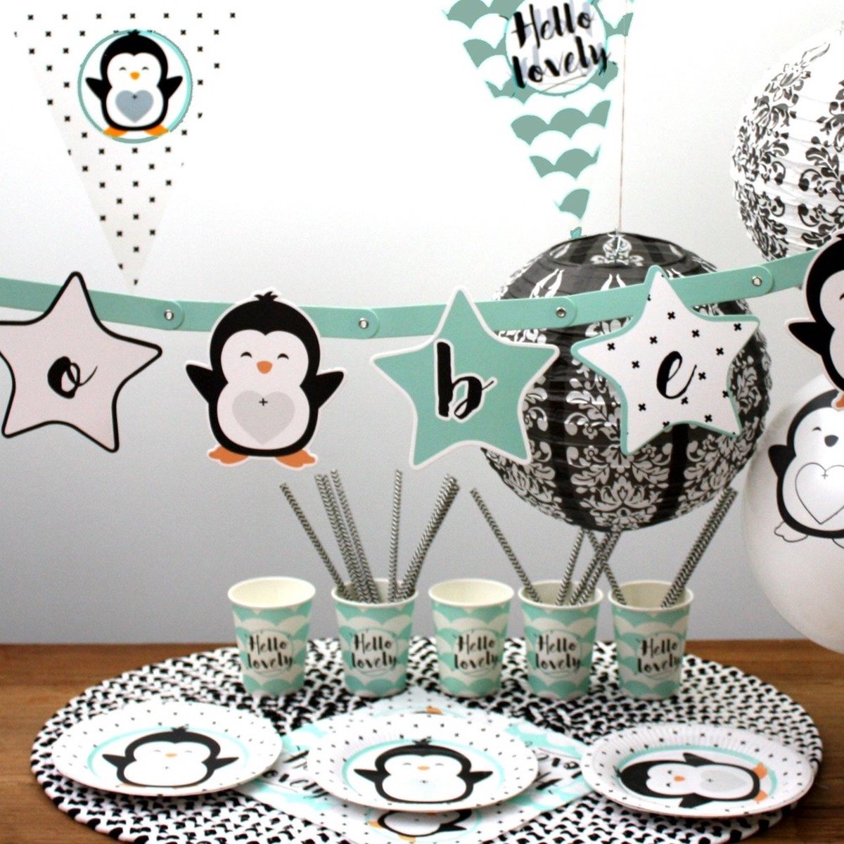 Ootje Kadootje 'Hello Lovely Pinguin' Servetten 25x25 cm 20 stuks OK 8303