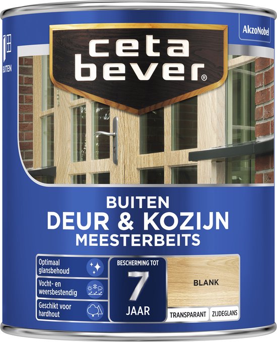 CetaBever Buiten Deur & Kozijn Meester Beits - Zijdeglans - Teak - 750 ml