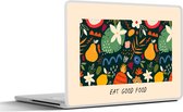 Laptop sticker - 17.3 inch - Spreuken - Eat good food - Quotes - Eten - 40x30cm - Laptopstickers - Laptop skin - Cover